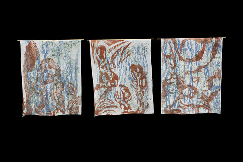 Dans la paix des fleuves (Triptyque) di Bernadette Duchoud, Stampa in vendita su Singulart