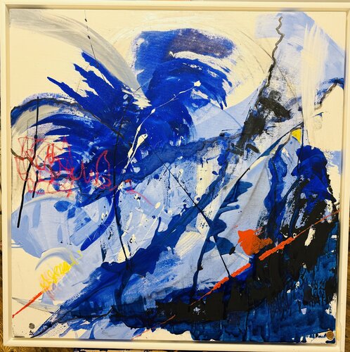 Blue Bloom Explosion par Irina Staud, Peinture en vente sur Singulart