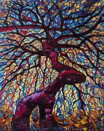 Hêtre flamboyant d’hiver par Elena Lanceleux, Peinture en vente sur Singulart