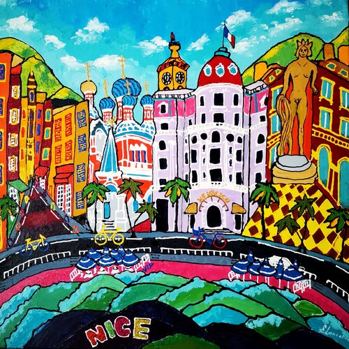 Nice en couleurs par Elena Lanceleux, Peinture en vente sur Singulart