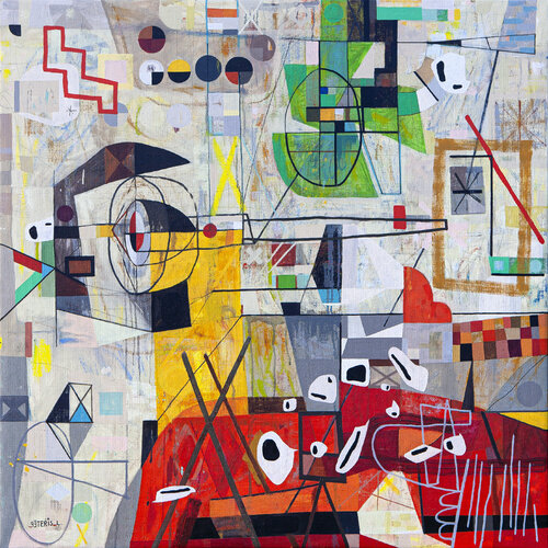 Passing through bent reality van Peteris Lidaka, Schilderij te koop op Singulart