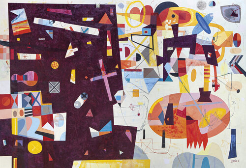 Yellow geometry by Peteris Lidaka, Painting for Sale on Singulart