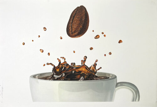 Coffee Splash by Leonello Calvetti, Painting for Sale on Singulart