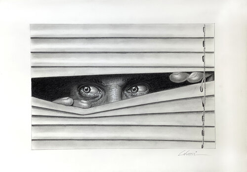 Peeking von Leonello Calvetti, Malerei kaufen auf Singulart