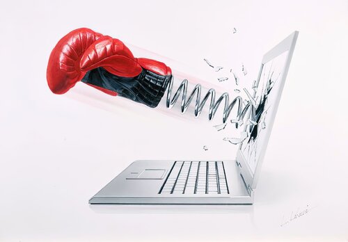 Boxing Laptop von Leonello Calvetti, Malerei kaufen auf Singulart