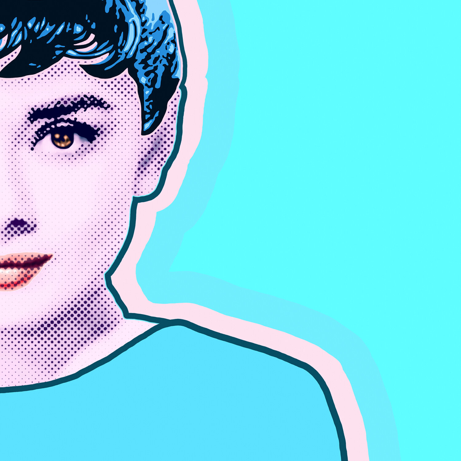 Sabrina aka Audrey Hepburn (Audrey Kathleen Ruston) door Kauli aka Christof  Kaul (2025) : Afdruk Giclée print op Papier - Singulart, image size:1500x1500