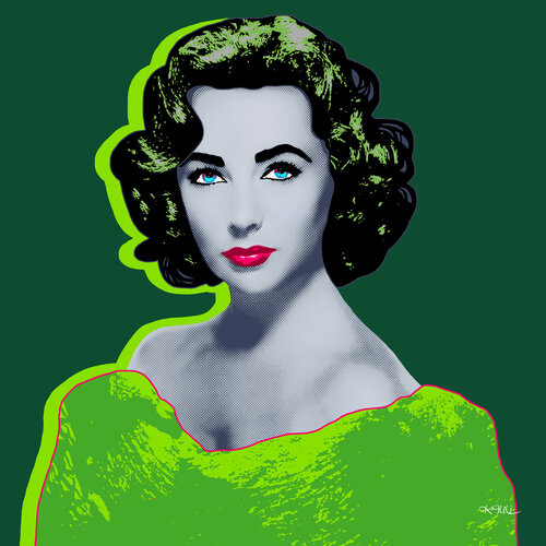 Liz in the forest (Liz Taylor - Dame Elizabeth Rosemond Taylor) van Kauli aka Christof Kaul, Afdruk te koop op Singulart