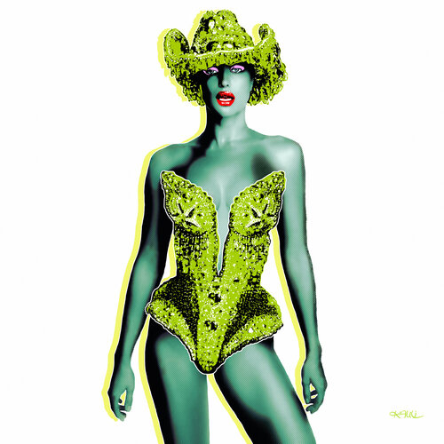 Irina Shayk - Green Tartarine (Irina Valeryevna Shaykhlislamova) par Kauli aka Christof Kaul, Édition en vente sur Singulart