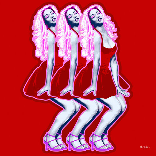 Shirin David: Super Size en rouge (Barbara Schirin Davidavičius) par Kauli aka Christof Kaul, Édition en vente sur Singulart