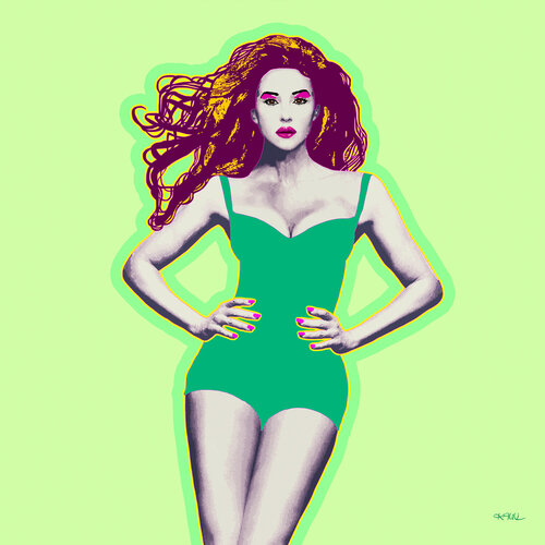 Monica Bellucci in Limetta (Monica Anna Maria Bellucci) by Kauli aka Christof Kaul, 版画 for Sale on Singulart