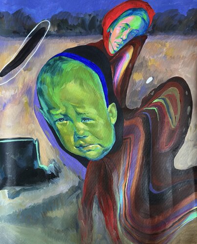 Melted mom's reality di Kateryna Shadrina, Pittura in vendita su Singulart