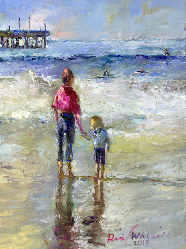 Jaden at the Beach de Richard Wallich, Pintura a la venta en Singulart