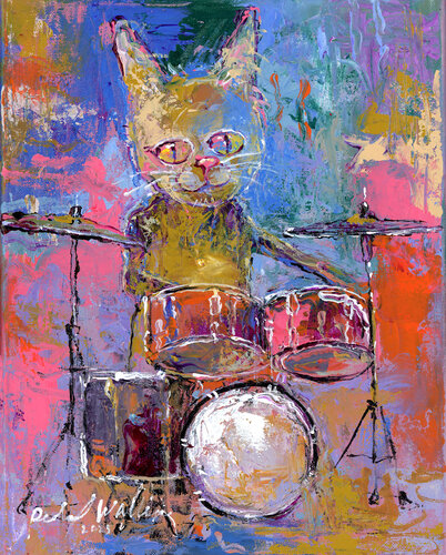 DrummerCat de Richard Wallich, Pintura a la venta en Singulart