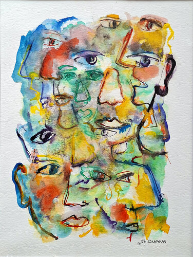 HUMANITE CONFINEE, TOTEM by Chantal DUFOUR, 종이 for Sale on Singulart