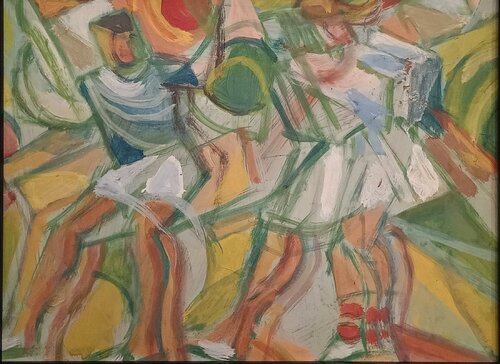 Enfants sur la balancoire (Children on the swing) by Daniel Schinasi, 油畫 for Sale on Singulart