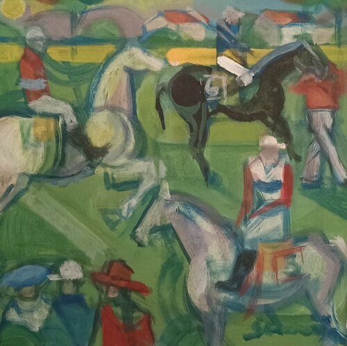 Etude de l hippodrome (Study for racecourse) di Daniel Schinasi, Pittura in vendita su Singulart