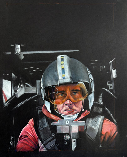 Wedge Antilles - X-Wing Pilot par Uwe Reber, Œuvre sur papier en vente sur Singulart