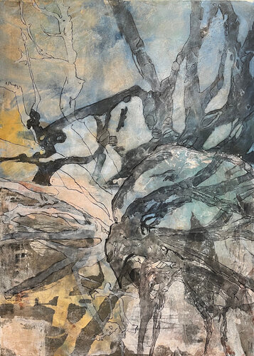 Linien des Waldes,  Part I,  Diptychon von Karolin Schumann, Malerei kaufen auf Singulart