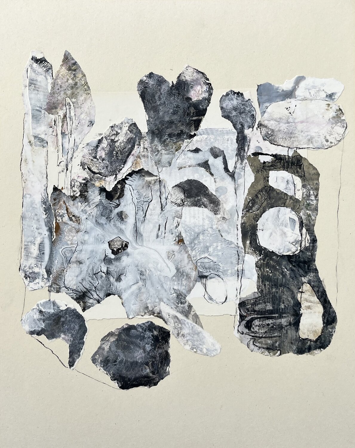 Papiercollage auf Karton "ohne Titel" Karolin Schumann