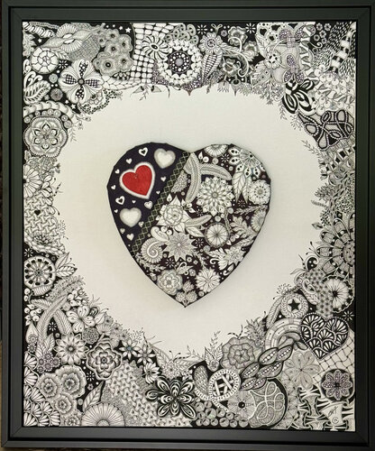 Coeur en fête von Nathalie Cublier, Zeichnungen kaufen auf Singulart