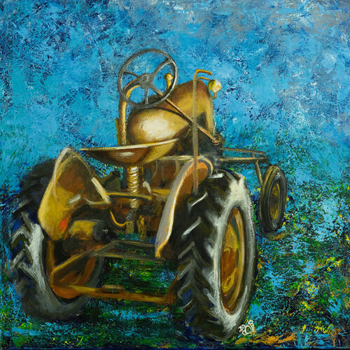 Tracteur ancien di Bernadette DEFORGES, Pittura in vendita su Singulart