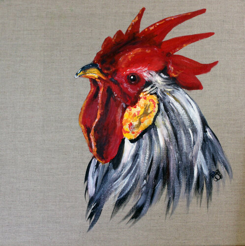 Le coq di Bernadette DEFORGES, Pittura in vendita su Singulart