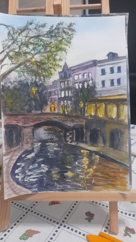 Il ponte sul Danubio van Alexandra Szekely, Schilderij te koop op Singulart