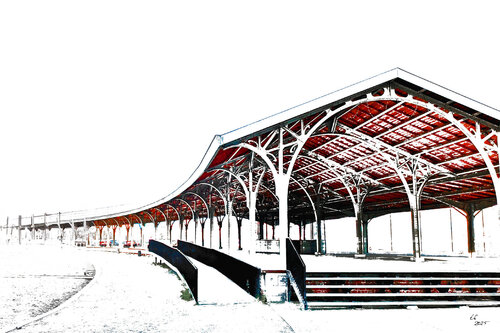 Old Railway Platform, Brussels di Thomas Falkner, Digitale in vendita su Singulart
