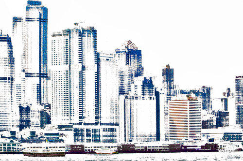 Skyline Hongkong van Thomas Falkner, Digitaal te koop op Singulart