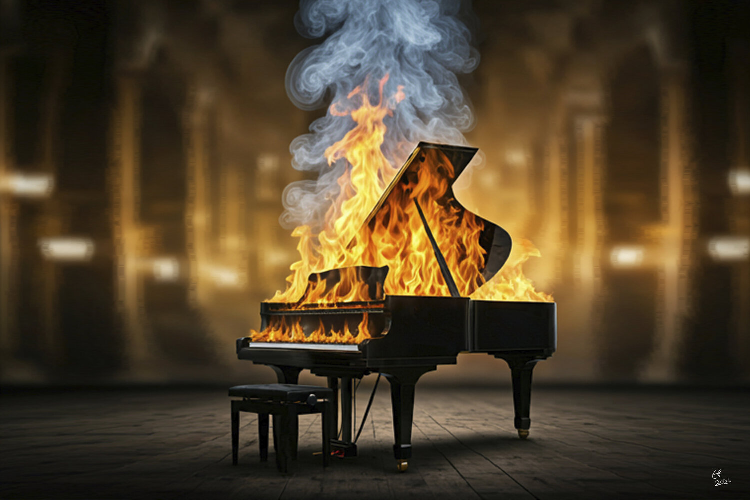 Burning Piano Thomas Falkner