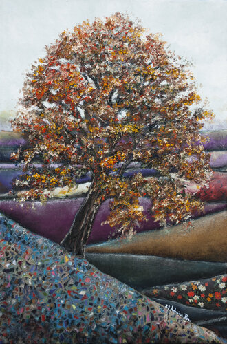 Vision der Natur und ihres Schutzes - Herbstbaum van Admira Bradarić, Schilderij te koop op Singulart