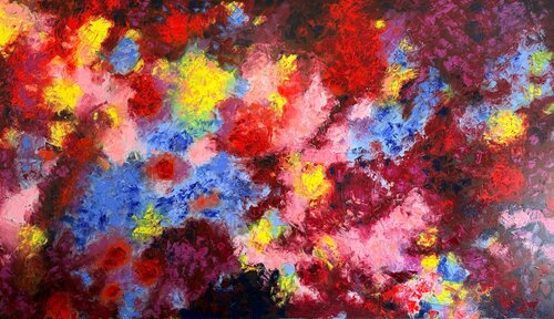 "Burgundy, blue and yellow" by Iryna Iskra, Painting for Sale on Singulart