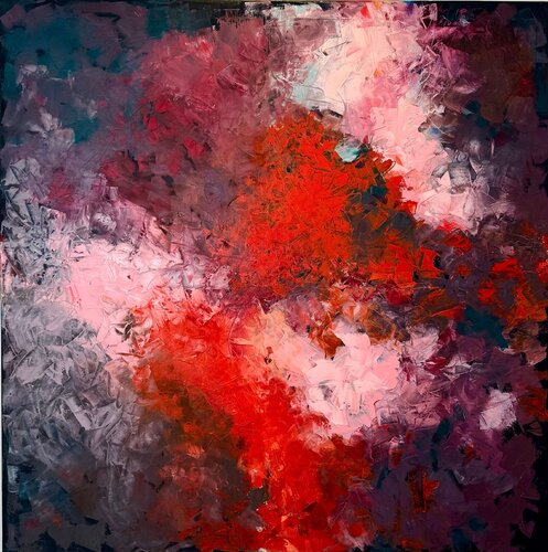 "Red on black 2" by Iryna Iskra, Painting for Sale on Singulart