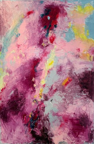 "Burgundy and yellow" by Iryna Iskra, Painting for Sale on Singulart