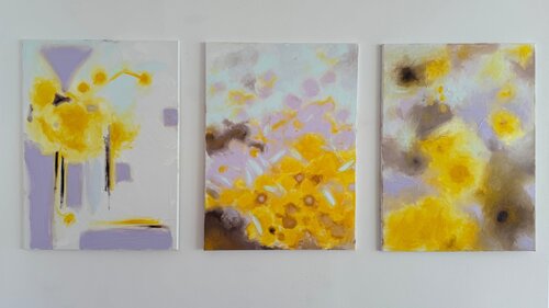 Triptych "Yellow" de Iryna Iskra, Pintura a la venta en Singulart