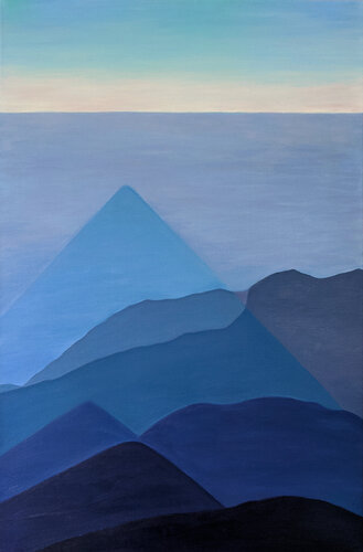 Blue Light - Pyramidal Reflection von Livia-Doina Stanciu, Malerei kaufen auf Singulart