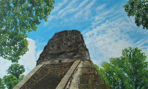 The Ruins at Tikal par Livia-Doina Stanciu, Peinture en vente sur Singulart