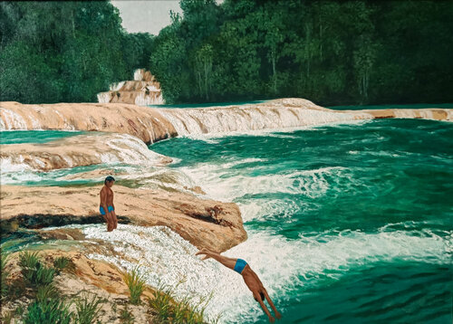 The Divers by Livia-Doina Stanciu, Painting for Sale on Singulart