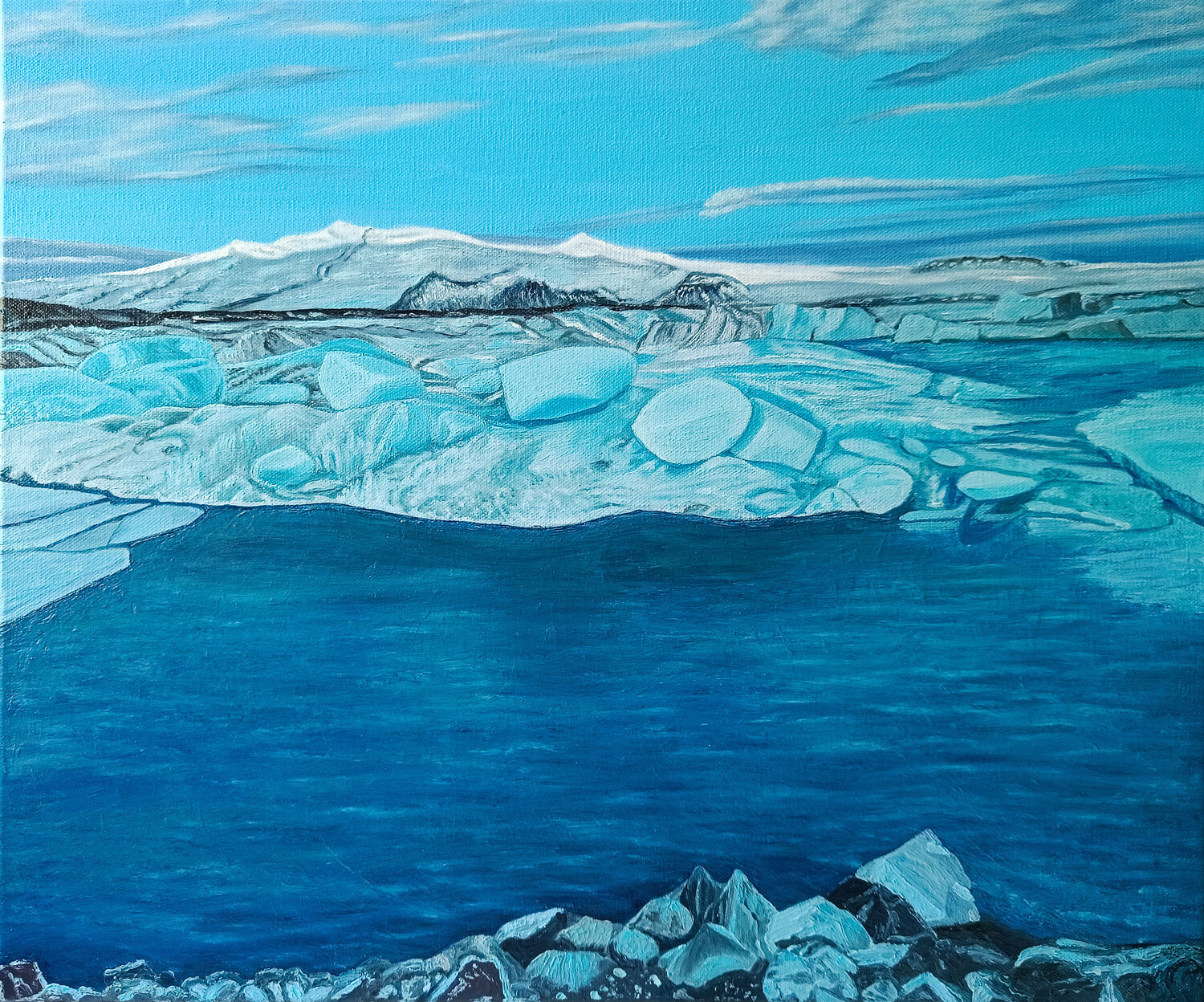 Ice Lagoon Livia-Doina Stanciu Originalgemälde zu verkaufen