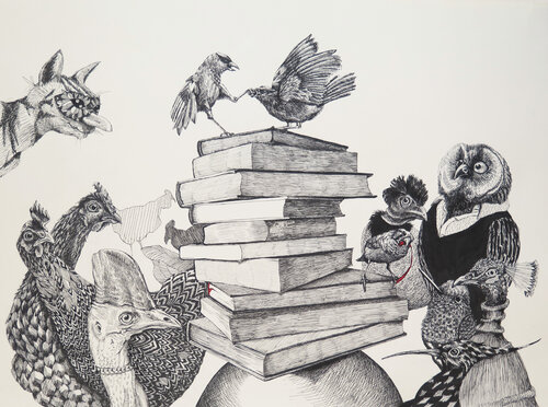 Komische Vögel von Gerit Bella Buennig, Zeichnungen kaufen auf Singulart