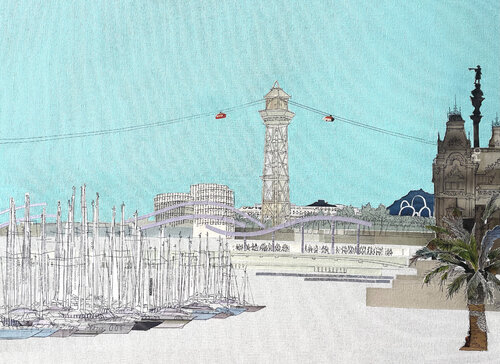 Barcelona Port Vell by Linda Brownlee, 기타 매체 for Sale on Singulart
