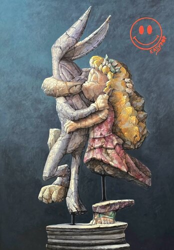 BUGS IN LOVE  (tratto da Amore e Psiche del Parco archeologico di Ostia Antica - Roma) van Easypop, Schilderij te koop op Singulart