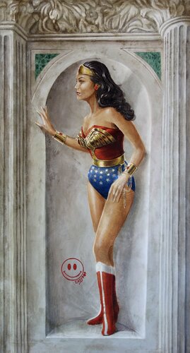 WONDER WOMAN - Lynda Carter ( omaggio agli affreschi di Paolo Veronese ) van Easypop, Schilderij te koop op Singulart