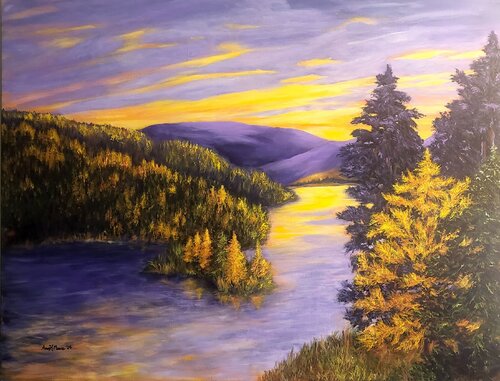 Larches in Algonquin Park van Anne Heather Moore, Schilderij te koop op Singulart