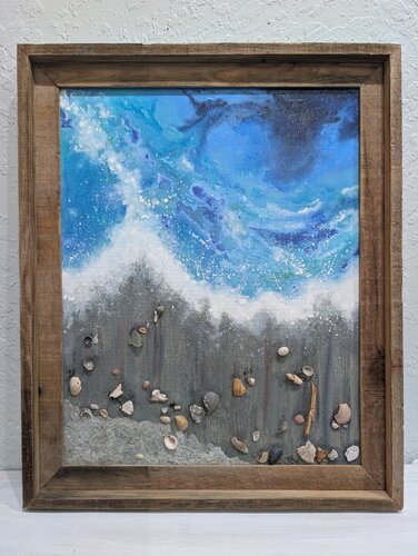 Cocoa Beach with Cocoa Beach Shells #6 von Linda Z Artist, Andere Medien kaufen auf Singulart