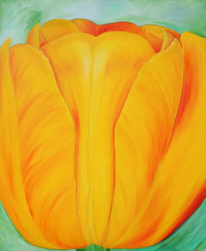Yellow Tulip von Linda Z Artist, Malerei kaufen auf Singulart