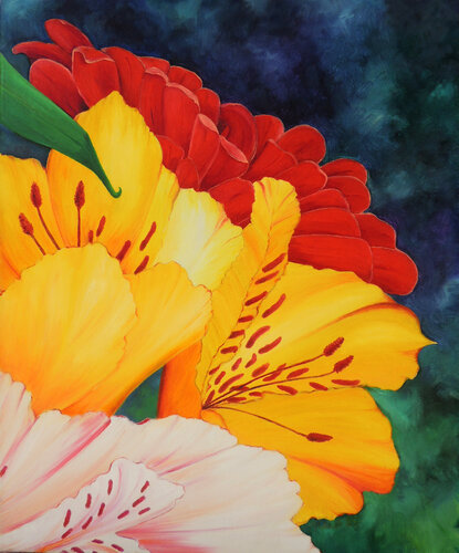 Flower Arrangment von Linda Z Artist, Malerei kaufen auf Singulart