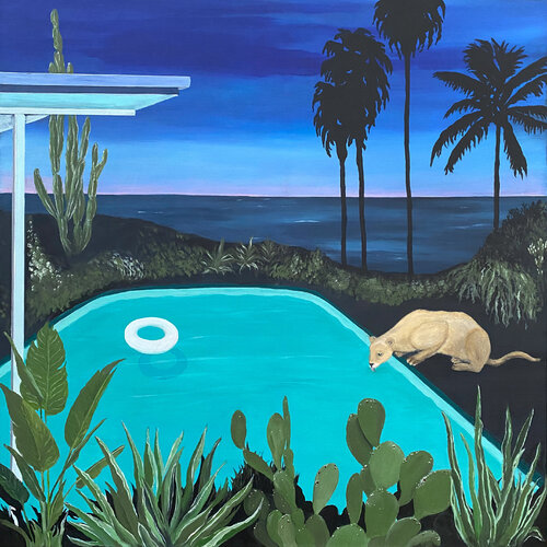 Cougars Nightly Garden Trip von Andrea Eisenberger, Malerei kaufen auf Singulart