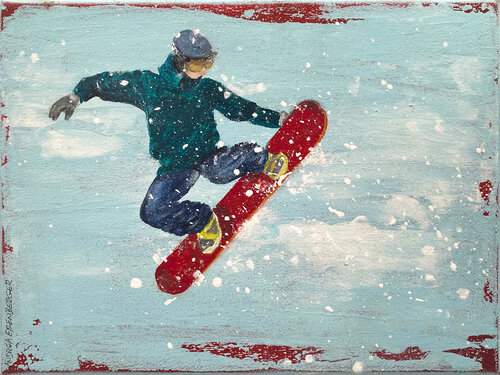 Snowboard Tail Grab von Andrea Eisenberger, Malerei kaufen auf Singulart