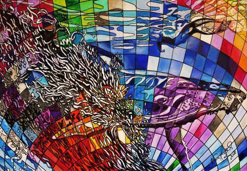 Kaleidoskop oder der Wille des Meeres van Rainer Englisch, Schilderij te koop op Singulart